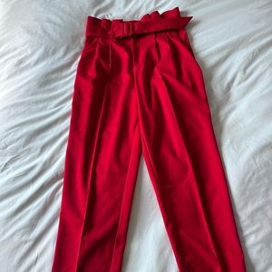 Red high waisted pants